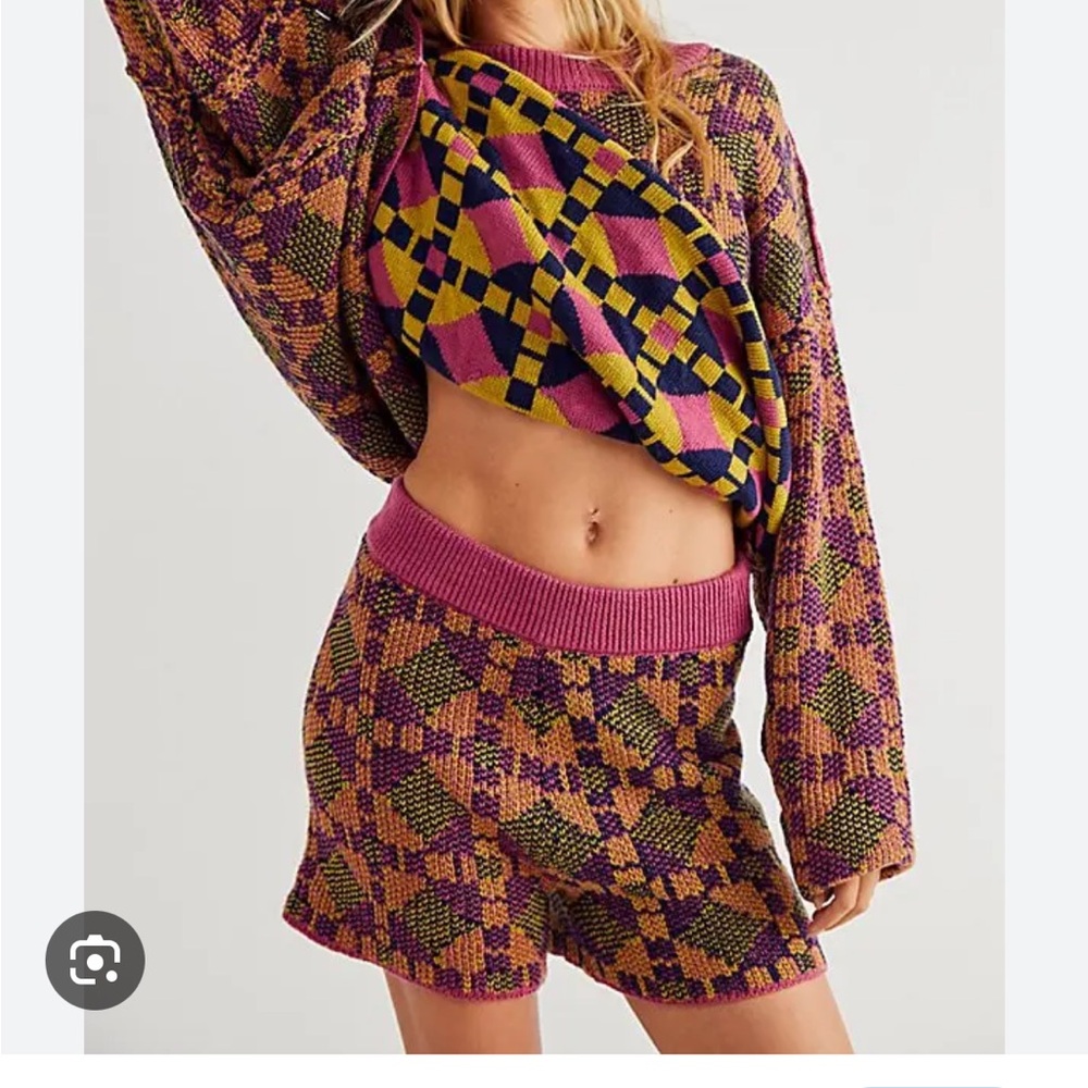 Free People Multi-Colored Sweater Shorts
